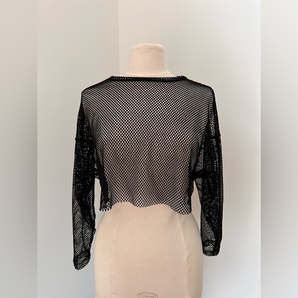 Black Fish Net Crop Top